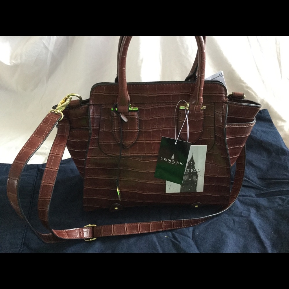 London Fog moc croc handbag